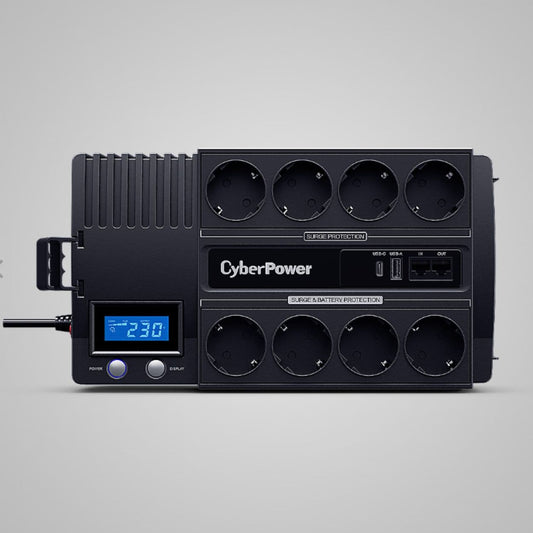 CyberPower BR700ELCD – SAI interactivo de línea 700 VA / 420 W con pantalla LCD y 8 salidas Schuko