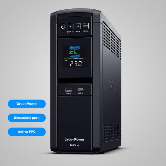 SAI CP1350EPFCLCD 1350VA/810W Onda Sinusoidal Pura PFC