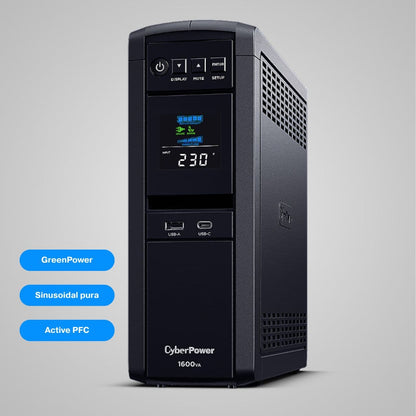 SAI Interactivo CyberPower CP1600EPFCLCD 1600VA/1000W | Onda Pura, AVR y Puertos USB