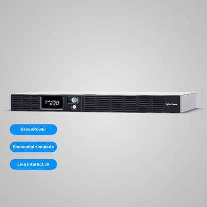 SAI Interactivo Rack 1U CyberPower OR1000ERM1U 1000VA | AVR, Hot-Swap y 6 Tomas IEC
