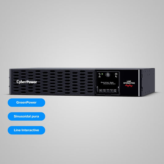 SAI CyberPower PR1000ERT2U 1000VA (1000W Reales) - Onda Pura para Servidores y NAS - Formato 2U