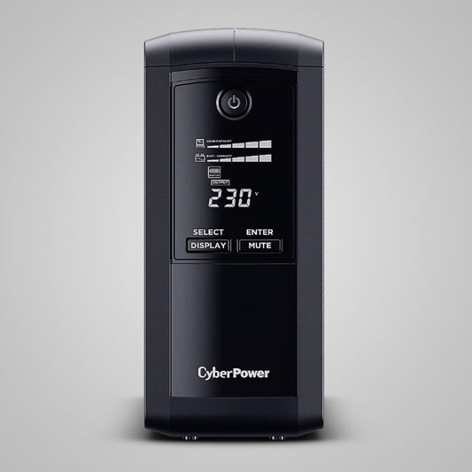 SAI CyberPower VP1000ELCD - 1000VA/550W - Line-Interactive - Pantalla LCD - 4 Tomas Schuko - Ahorro Energía