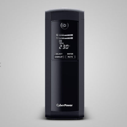 SAI CyberPower VP1600ELCD - 1600VA/960W - Alta Potencia - Line-Interactive - Pantalla LCD - 5 Tomas Schuko