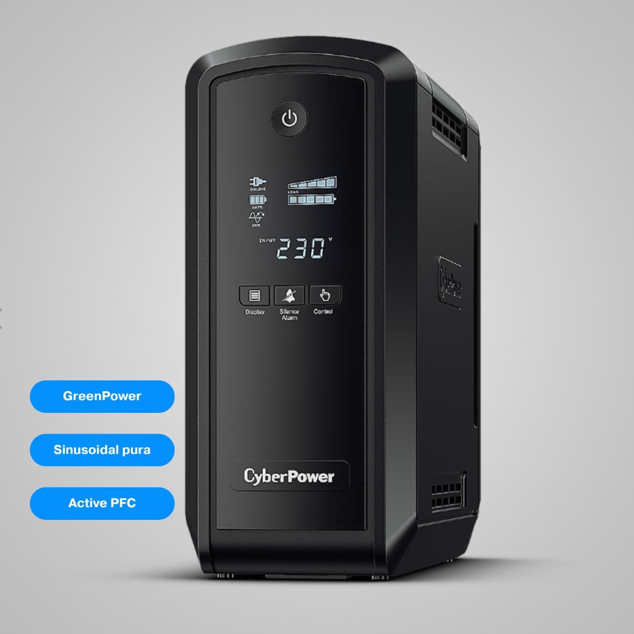 SAI CyberPower CP900EPFCLCD - 900VA/540W - Onda Senoidal Pura (PFC) - Ideal Gaming y Mac - 6 Tomas Schuko