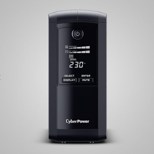 SAI CyberPower VP700ELCD - 700VA/390W - Line-Interactive - Pantalla LCD - 4 Tomas Schuko - Protección PC y Hogar